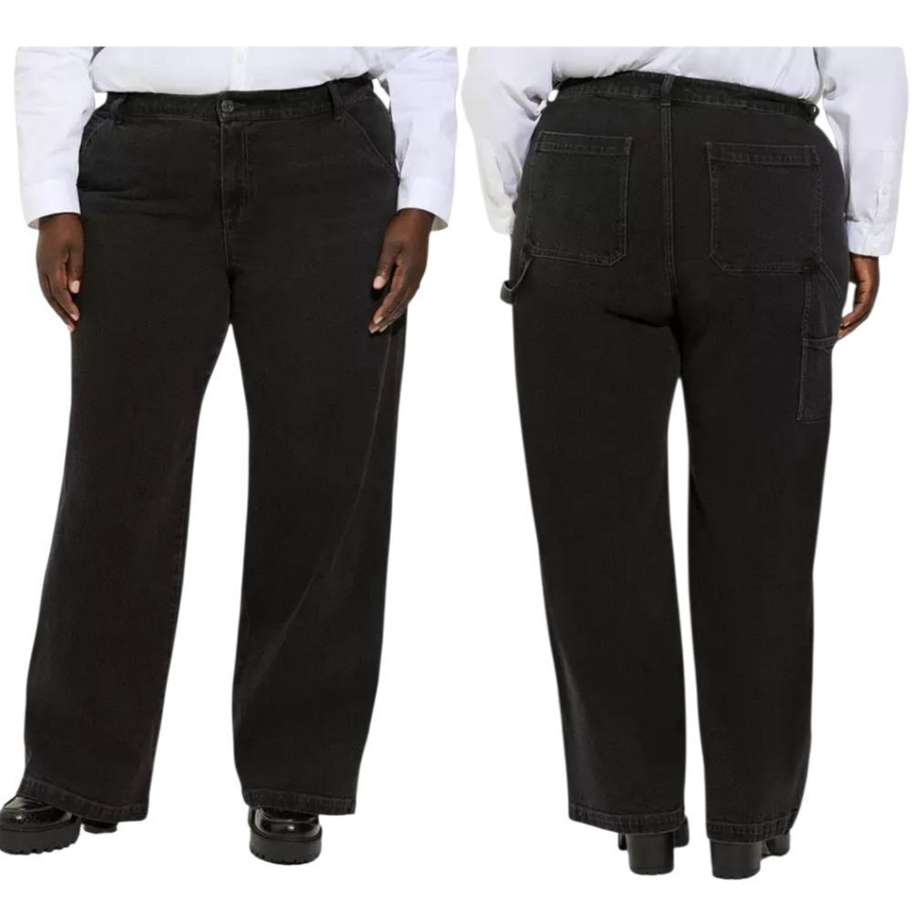Torrid High Rise Carpenter Classic Denim Feel The Fit Plus Size 18 Short Black - Picture 3 of 14